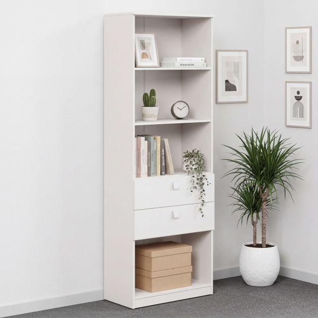 Biblioraft LINEA 70, 2 rafturi, 2 sertare