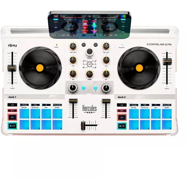 Hercules Controler DJ Hercules 4780942, DVS, 2 platane, USB, Alb