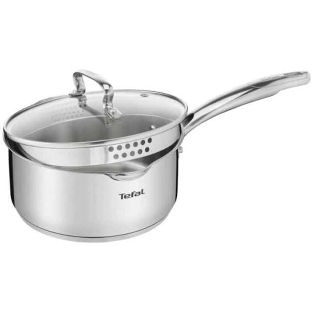Tefal Tefal Cratita G7192255 DUETTO + cu capac si maner, 16cm, Inox