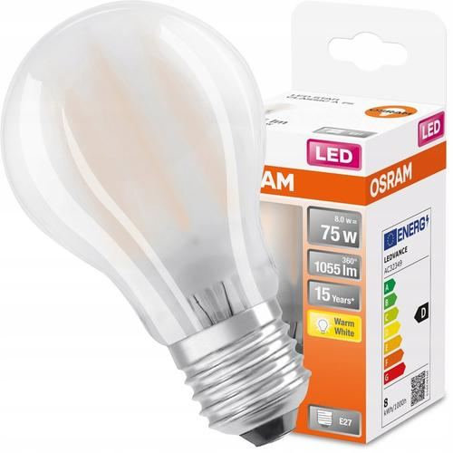 Bec LED, Osram, E27, A60, 8W (75W), 1055lm, 2700K, Alb Cald
