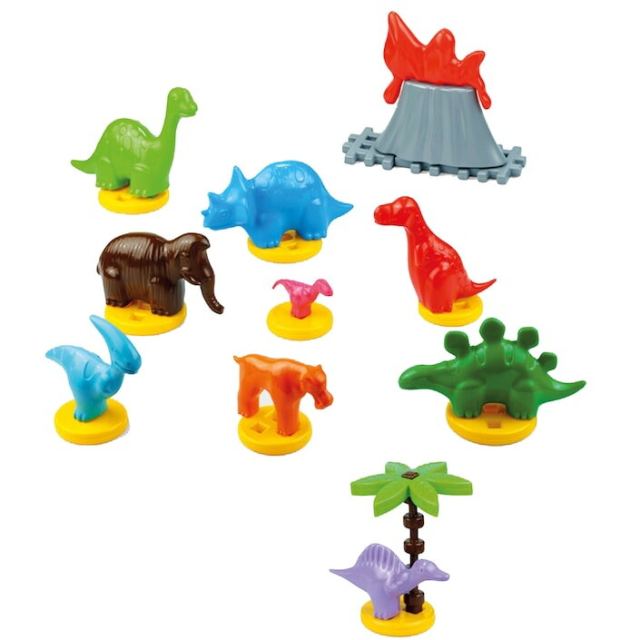 Marioinex Set de constructie Marioinex Dinosaurs blocks, 25 elemente, tematica dinozauri