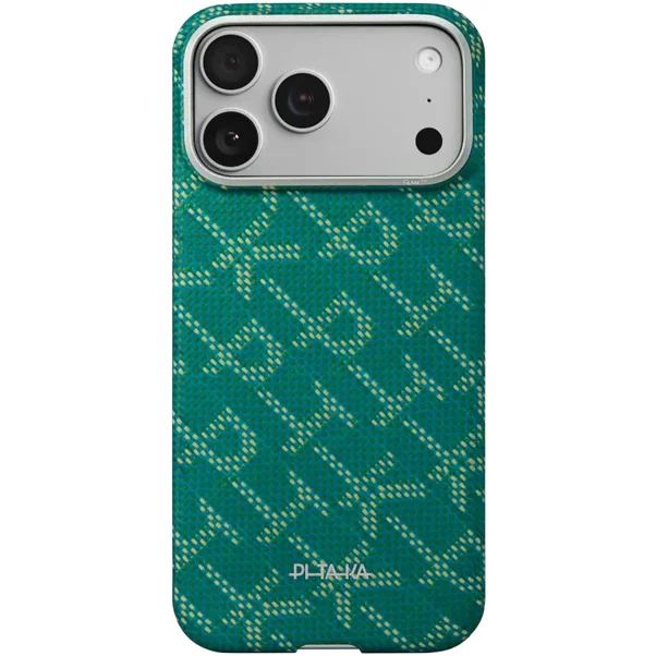 Pitaka Husa de protectie Pitaka pentru iPhone 17 Pro Max Ultra-Slim, Monogram-Gold/Green