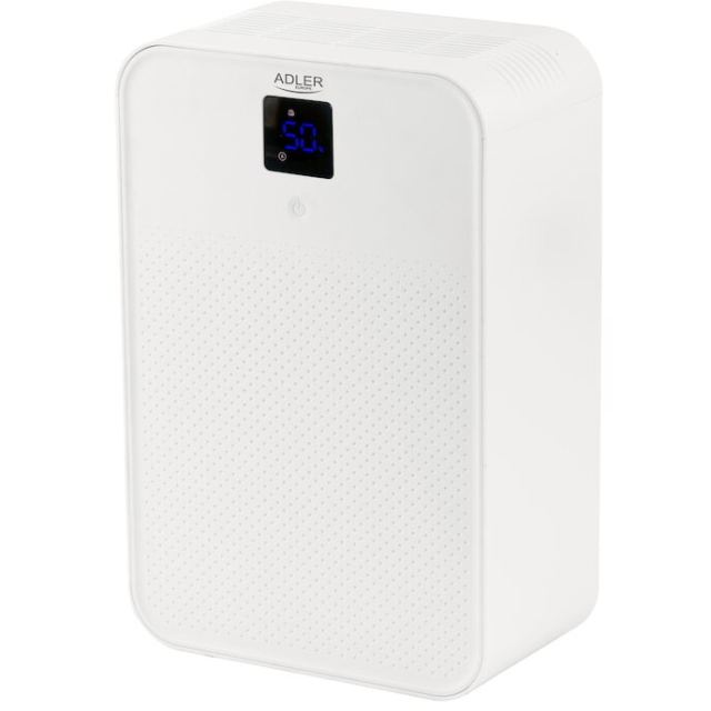 ADLER Dezumidificator si purificator Adler AD7860, rezervor 1L, capacitate 500 ml/zi, pentru 30 mp, 150W, alb