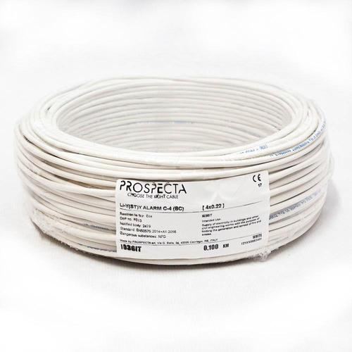 Cablu alarma 4 x 0.22 premium, cupru 100%, cod: I036IT, Li-Y(ST)Y, made in Italy, utilizare pentru sisteme de alarma, manta exterioara PVC alb, ecranare: folie de aluminiu laminata, raza de curbura 10x diametru