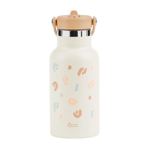 Sticla termoizolanta din inox Babymoov  Little Explorer Animal Print Ivory, 350 ml