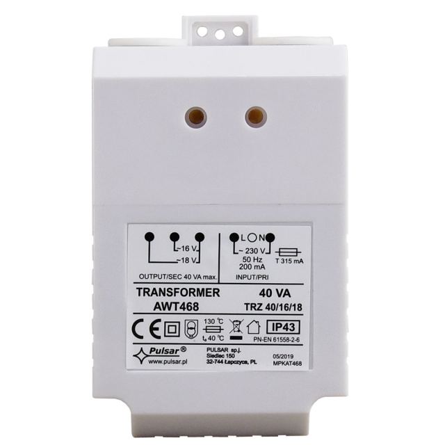 Transformator Satel TR 40, 230V/23 VAC, 40 VA