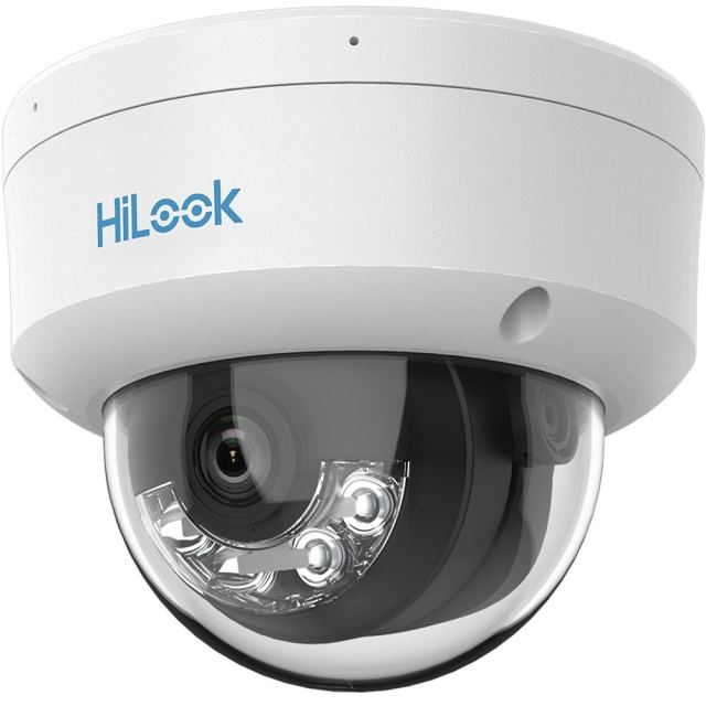 Camera supraveghere IP Dome cu iluminare duala Hivision HiLook ColorVu IPC-D169HAA-LU, 6 MP, 2.8 mm, IR/Lumina alba 30 m, microfon, detectie miscare, PoE