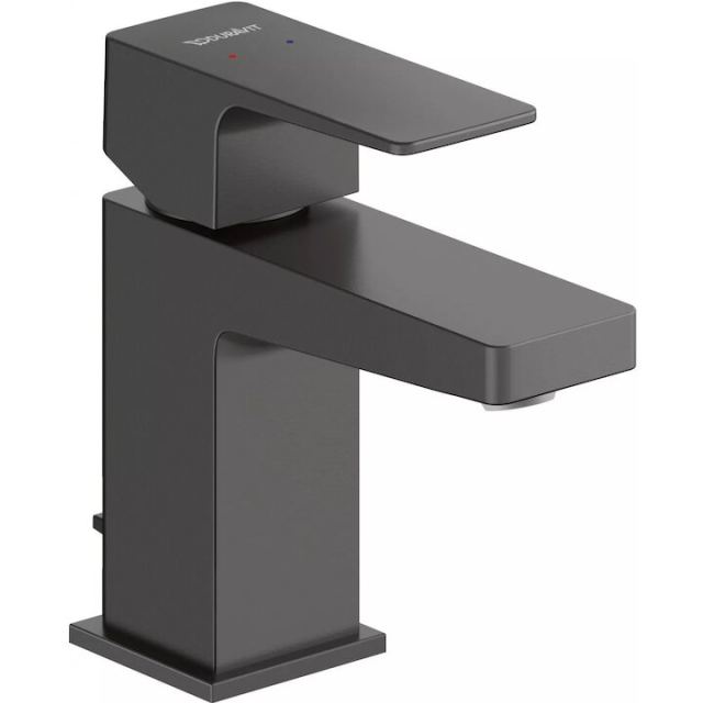 Duravit Baterie lavoar Duravit Manhattan MH1010001046, marime S, cartus ceramic, monocomanda, set evacuare cu tija, 138 mm, ventil, Negru mat