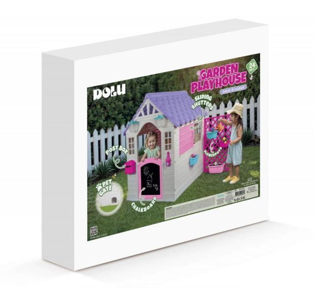Casuta deluxe pentru copii Alb  roz