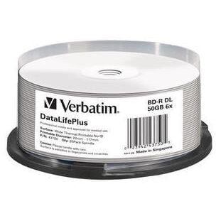Verbatim Disc Blu-ray inscriptibil Verbatim  BD-R DL 50GB, 6X, suprafata imprimabila termic pe toata zona, fara ID, protectie Hard Coat, pachet 25 bucati tip spindle