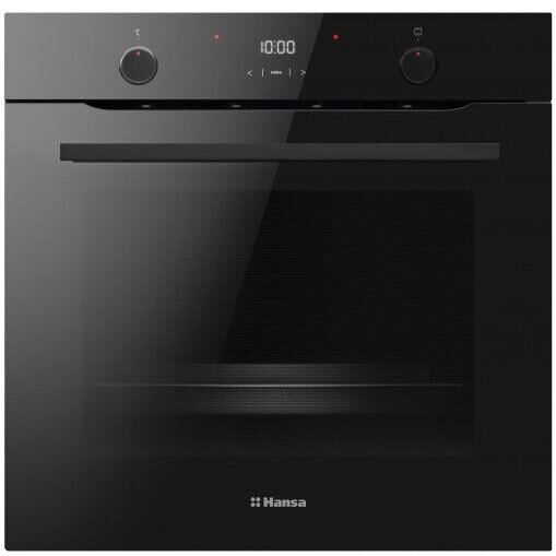 hansa Cuptor electric Hansa, 60 cm, 77 L, big cavity, autocuratare catalitica, 10 functii, timer touch, clasa A, soft close, sticla tripla, tava air fry, Negru