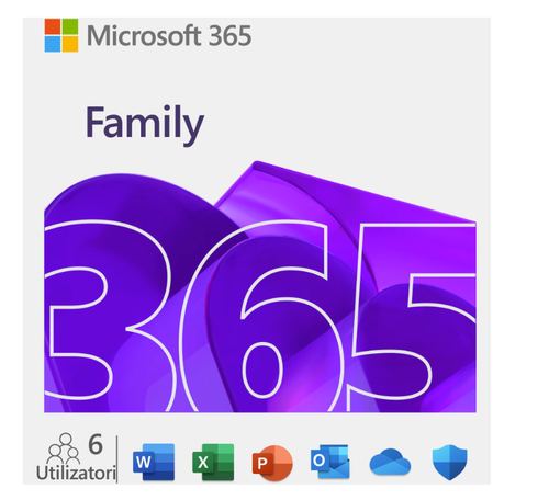 Microsoft ESD 365 Family, licenta electronica, 1 an, 6 utilizatori
