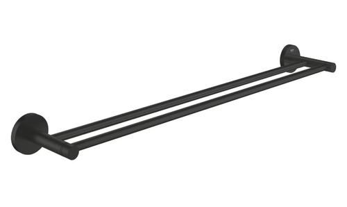 Bara prosop dubla Grohe Essentials, 1024732430, pe perete, 600 mm, metal, mat, Negru