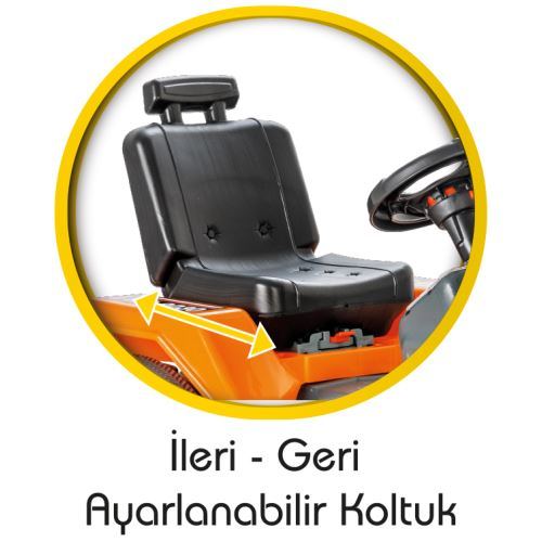 Tractor pentru copii Pilsan Operated, cu pedale, cupa mobila, volan, spatar si claxon, dimensiune 54 x 126 x 66 cm