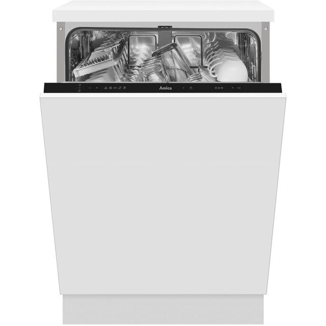 AMICA Masina de spalat vase incorporabila Amica DIM61E5qN,12 seturi, uscare cu aer cald, incarcare pe jumatate, 5 programe, 60 cm, Alb