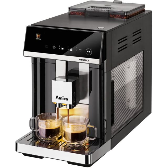 AMICA Espressor automat, Elegance CM 7011, Cafea boabe, cafea macinata, 1450–1725 W, 15 bari, Negru