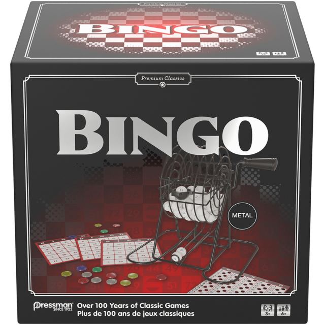 Pressman Premium Classics - Deluxe Cage Bingo - Joc Bingo clasic, cu tambur din metal, varsta 6+ ani