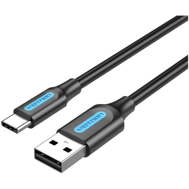 Vention Cablu alimentare si date Vention, USB 2.0 la USB Type-C, 3m, rata transfer 480 Mbps, invelis PVC, Negru, COKBI