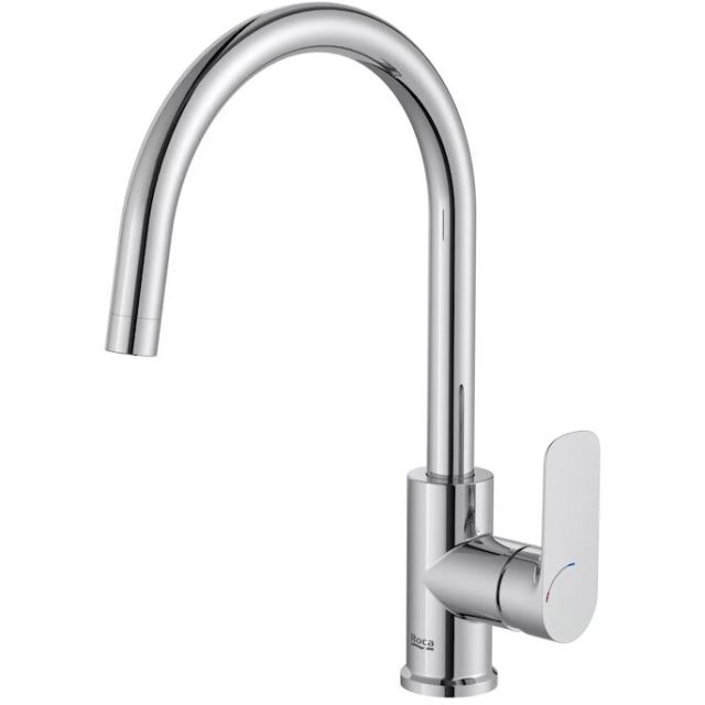 Roca Baterie bucatarie Roca, Gama Cala A5A846EC00, pipa inalta, tip U, monocomanda, pivotanta, crom