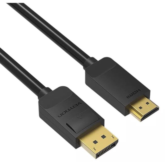 Vention Cablu video Vention, DisplayPort(T) la HDMI(T), Lungime 1.5m, Rezolutie maxima 1920 x 1080 la 60 Hz, Conectori auriti, Cupru, Invelis PVC, Negru, HADBG -  6922794733336