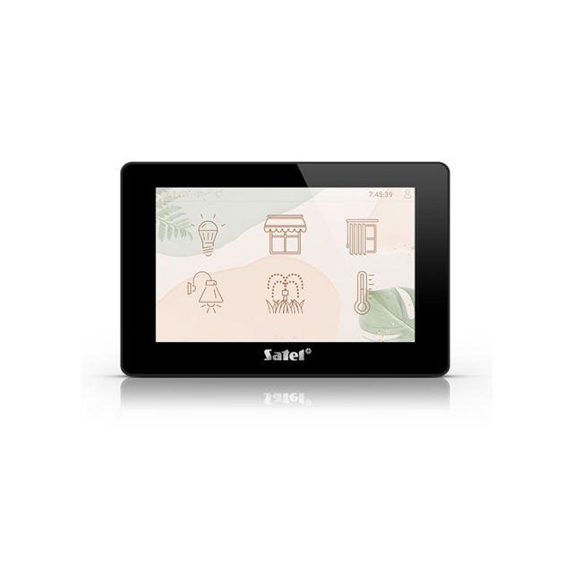 Tastatura touch screen Satel Integra INT-TSH2-B, 7 inch, MACRO, difuzor, slot card, neagra