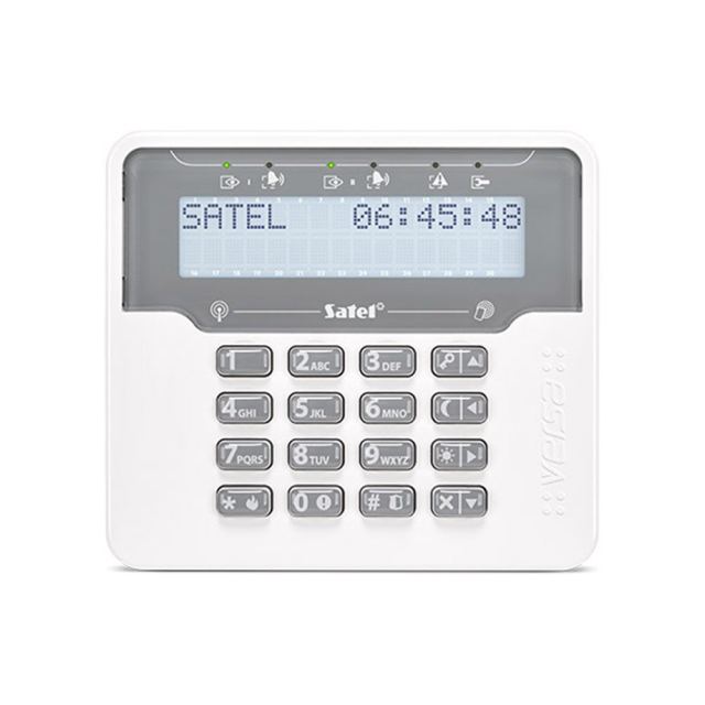 Tastatura LCD wireless cu cititor de proximitate Satel Versa VERSA-KWRL2, RF 800 m, 16 butoane, tamper