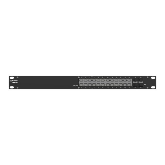Switch Gigabit cu 24 porturi Teltonika SWM280, MAC 8K, 10/100/1000 Mbps, 4x porturi SFP, PoE+, rackabil, cu management L2+