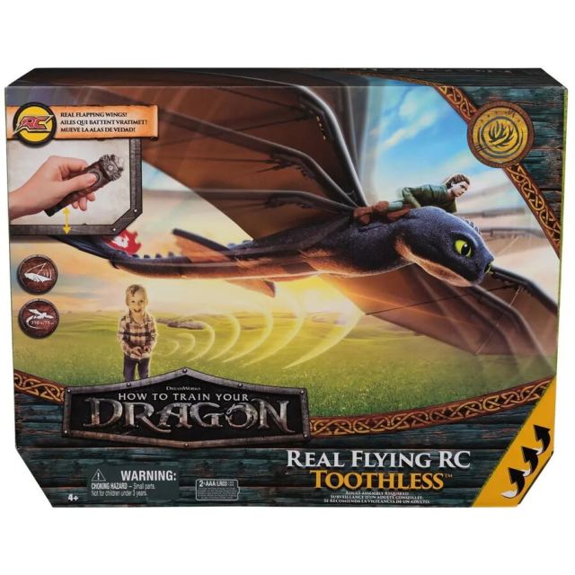 Spin&nbsp;Master How to Train Your Dragon – Dragon zburator teleghidat bazat pe filmul How To Train Your Dragon 2025, Negru, 4 ani+