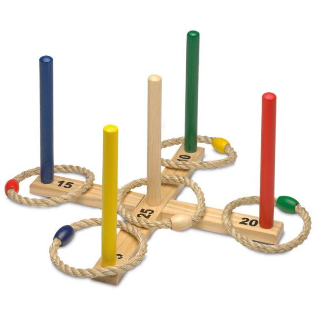 Cayro Joc din lemn de aruncat la tinta inele, Rings Stick Cayro, varsta 5+ ani, Multicolor