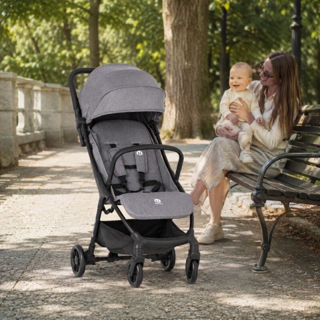 Carucior sport pentru copii Petite  Mars Pax Ultimate Gri, compact, cu spatar ajustabil, suport pentru picioare reglabil, pliere tip carte, 6-36 luni
