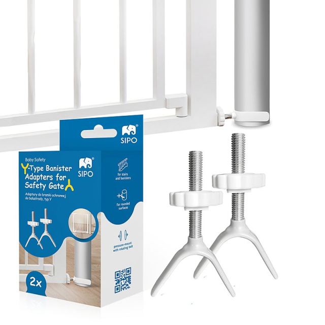Set 2 adaptoare tip Y pentru porti de siguranta pentru scari si balustrade Sipo Alb