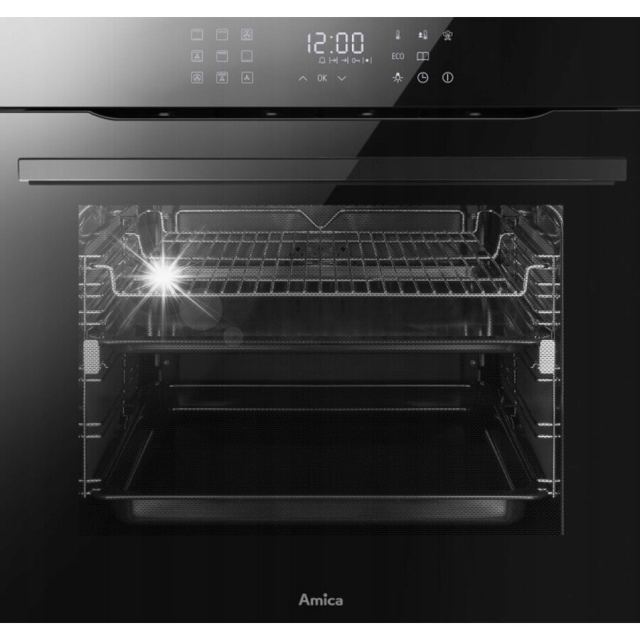 hansa Cuptor incorporabil Amica, X-type Steam, 77L, autocuratare catalitica, touch control, 12 programe, soft close, soft-steam, ghidaje telescopice, Negru