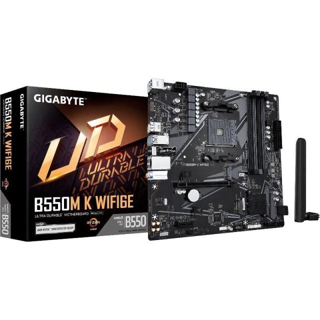 Gigabyte Placa de baza GIGABYTE B550M K WIFI6E, AMD B550, AM4, mATX