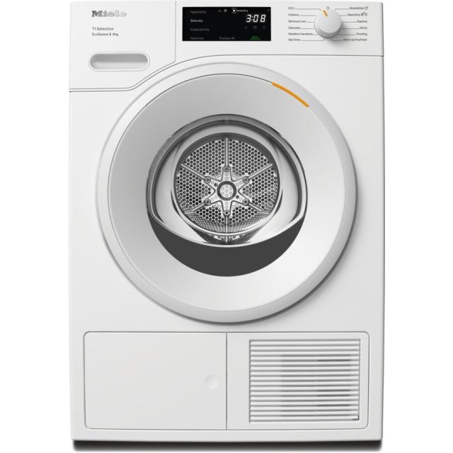 Miele Uscator de rufe Miele TSD 643 WP EcoSpeed, 9kg,DirectSensor, DryCare 40, HygieneDry, clasa A+++, tehnologie cu pompa de caldura, consum redus, Alb