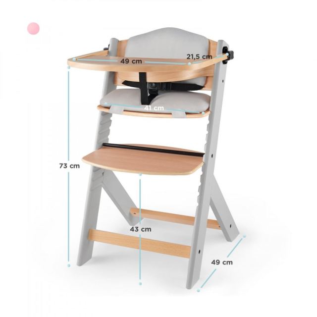 Scaun de masa Kinderkraft Enock Grey 3 in 1 cu pernuta