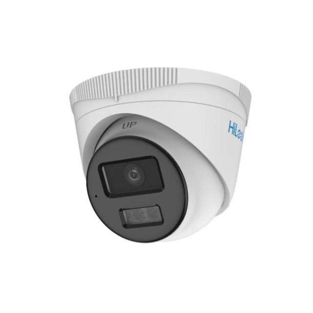 Camera supraveghere IP Dome Hivision HiLook Smart Hybrid Light ColorVU IPC-T269HA-LU, 6 MP, 2.8 mm, IR/Lumina alba 30 m, microfon, PoE