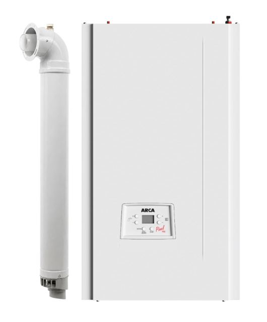 Centrala termica pe gaz in condensare Arca Pixel MX 25/30 PN, 25 kw incalzire, 31 kw acm, kit evacuare inclus