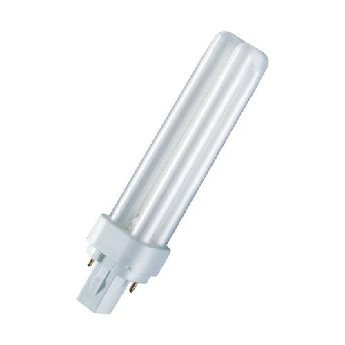 Bec Compact Fluorescent Osram Dulux D / PL-C 2 Pini 26W G24d-3 1750Lm Forma Stick Lumina Alba Calda 3000K