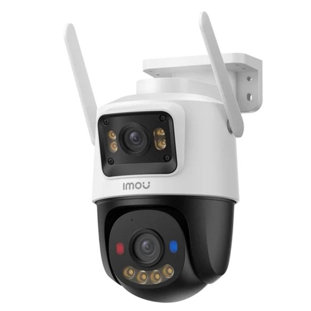 Camera supraveghere IP exterior 4G cu lentila duala Imou Cruiser Dual 2C PT Full-Color IPC-S7XCP-6M1TED-EU, 3+3 MP, 3.6 mm, IR/lumina alba 30 m, microfon si difuzor, slot card, auto smart tracking, sirena, stroboscop