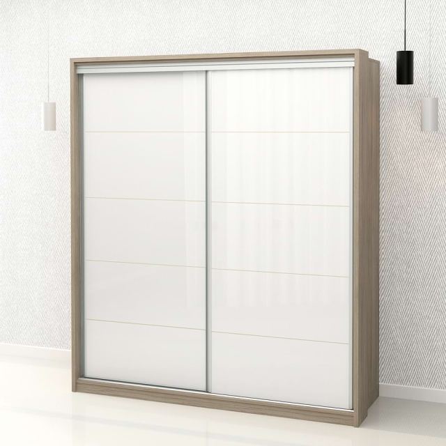 Dulap usi glisante PRIMAVERA MDF Alb lucios