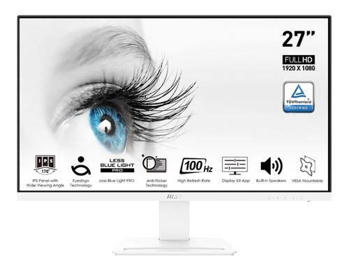 Monitor Gaming IPS LED MSI PRO 27inch MP273AW, Full HD (1920 x 1080), VGA, HDMI, DisplayPort, Boxe, 100 Hz, 4 ms (Alb)