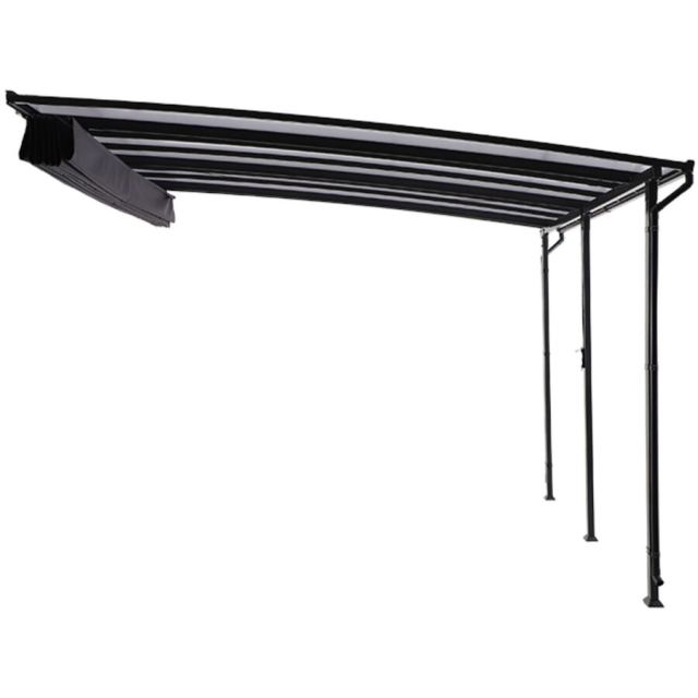 Naterial Pergola gradina, pentru perete, aluminiu/otel, 400 x 350 cm, H 270 cm, Gri