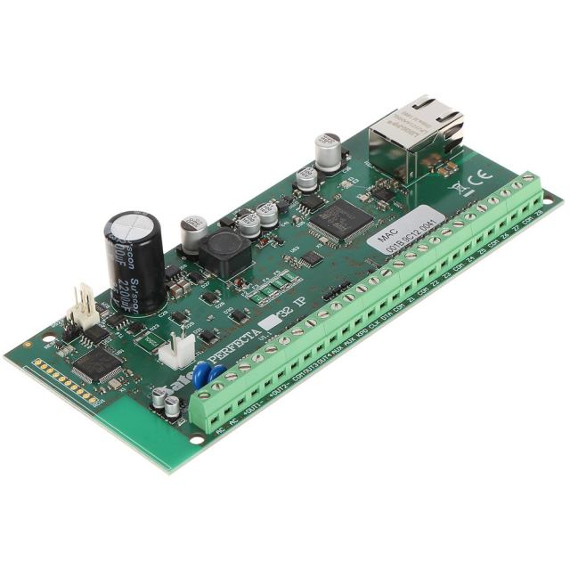 Centrala alarma antiefractie Satel PERFECTA-IP 32, 2 partitii, 8-32 zone, 4-12 iesiri, 15 utilizatori, comunicare IP
