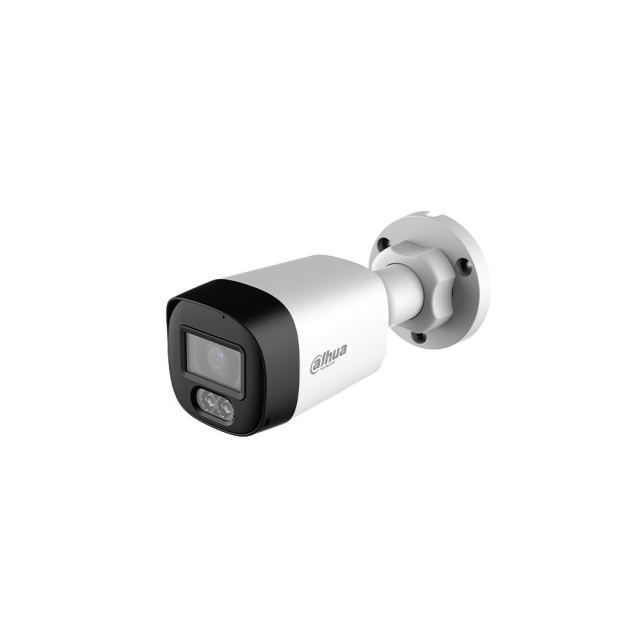 Camera supraveghere exterior HDCVI cu iluminare duala Dahua HAC-HFW1200RL-IL-T-0280B-DIP, 2MP, 2.8 mm, IR/lumina alba 30 m, microfon si difuzor