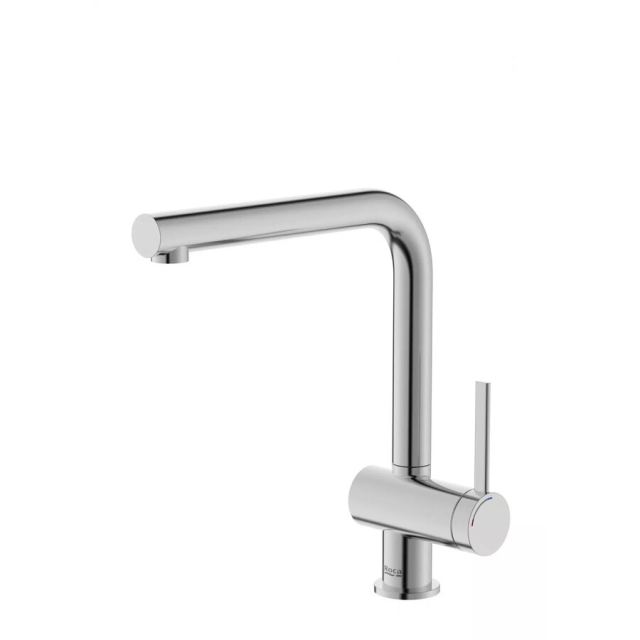 Roca Baterie sanitara bucatarie Roca, Gama Ona, pipa inalta, tip L, monocomanda, pivotanta, cartus ceramic, crom mat