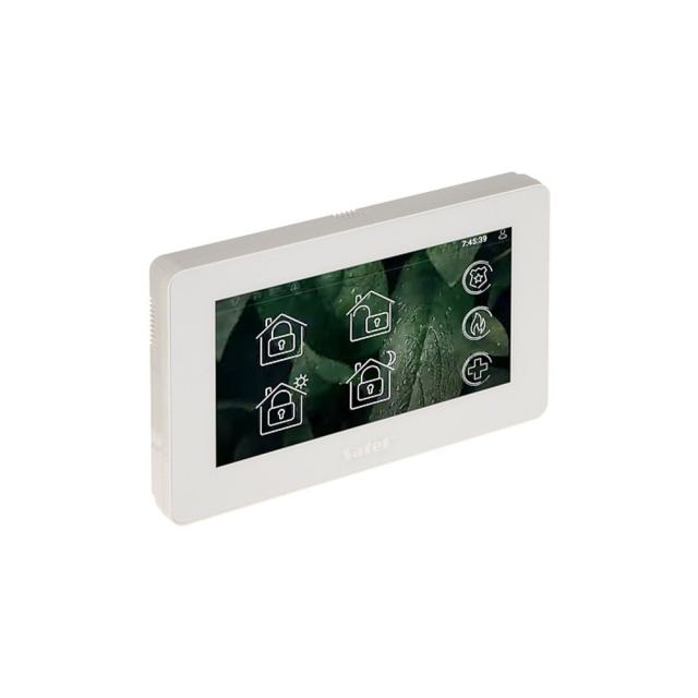Tastatura touch screen Satel Integra INT-TSH2-W, 7 inch, MACRO, difuzor, slot card, alba