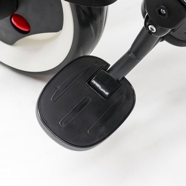 Tricicleta pentru copii Qplay Rito+ Gri pliabila, cu spatar reglabil cu pozitie de somn, 2 tipuri de suporti pentru picioare,copertina cu protectie UV si roti din cauciuc Eva