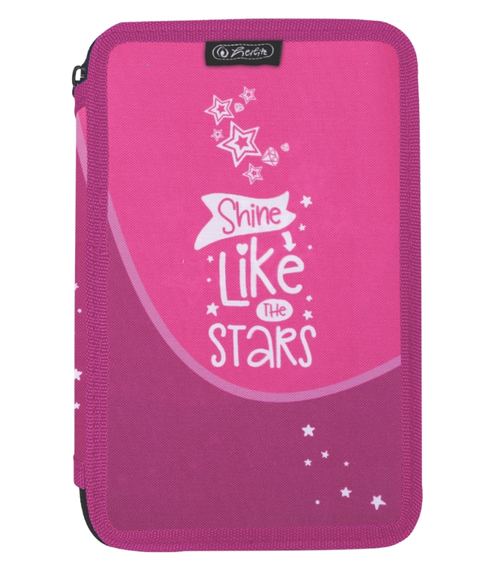 Penar neechipat Herlitz, 3 fermoare, dimensiune 20 x 6 x 13 cm, motiv Stars