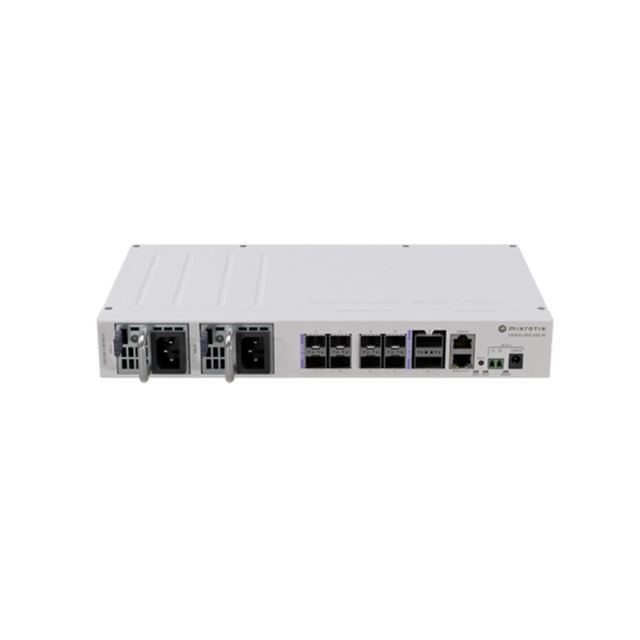 Switch rackabil cu 8 porturi SFP28 MikroTik CRS510-8XS-2XQ-IN, 2x QSFP28 100G, PoE, cu management