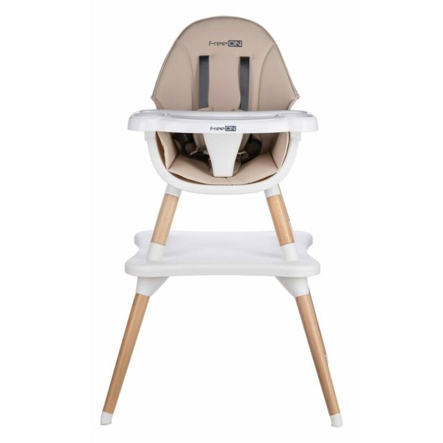 Scaun de masa FreeON Eos Beige 3 in 1 multifunctional, cu tavita reglabila si detasabila, conform cu standardul european de securitate